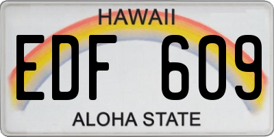 HI license plate EDF609