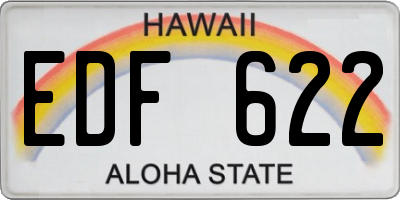 HI license plate EDF622