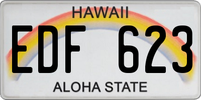 HI license plate EDF623