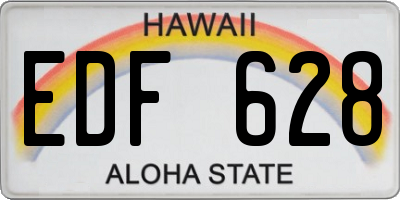 HI license plate EDF628