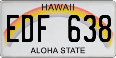 HI license plate EDF638