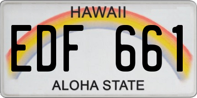 HI license plate EDF661