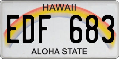 HI license plate EDF683