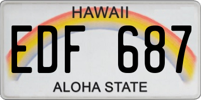 HI license plate EDF687