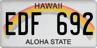 HI license plate EDF692