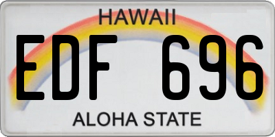 HI license plate EDF696