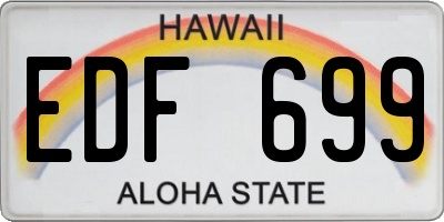 HI license plate EDF699