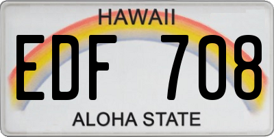HI license plate EDF708