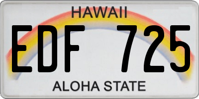 HI license plate EDF725