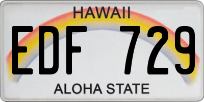 HI license plate EDF729