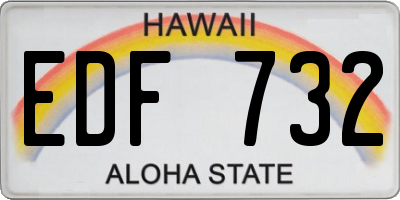 HI license plate EDF732