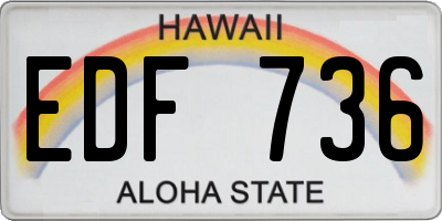 HI license plate EDF736