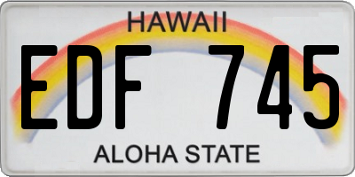 HI license plate EDF745
