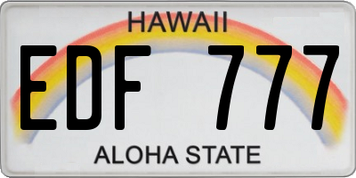 HI license plate EDF777