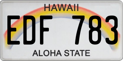 HI license plate EDF783