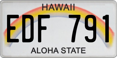 HI license plate EDF791