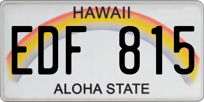 HI license plate EDF815