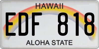 HI license plate EDF818