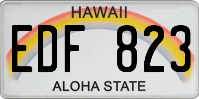 HI license plate EDF823