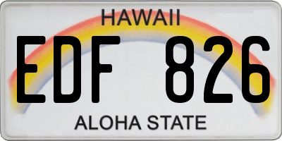 HI license plate EDF826