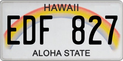 HI license plate EDF827