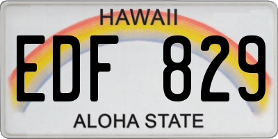 HI license plate EDF829