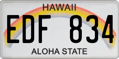 HI license plate EDF834