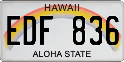HI license plate EDF836