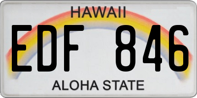 HI license plate EDF846