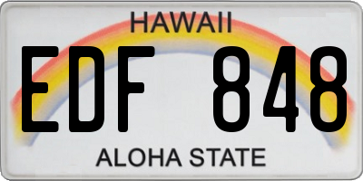 HI license plate EDF848