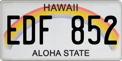 HI license plate EDF852