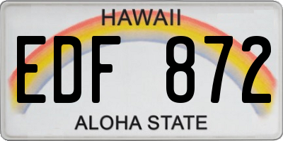 HI license plate EDF872