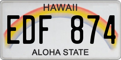 HI license plate EDF874