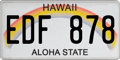 HI license plate EDF878