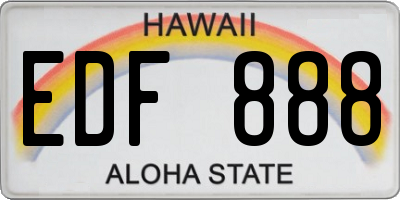 HI license plate EDF888