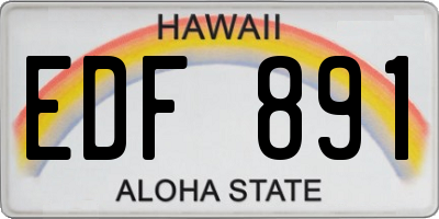 HI license plate EDF891