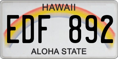 HI license plate EDF892