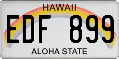 HI license plate EDF899
