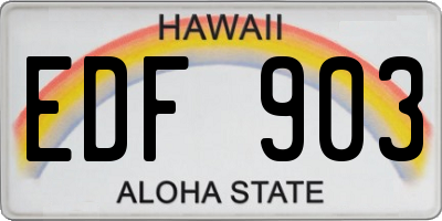 HI license plate EDF903