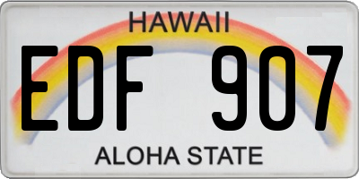 HI license plate EDF907