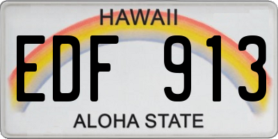 HI license plate EDF913