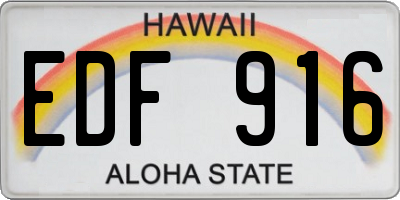HI license plate EDF916