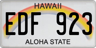 HI license plate EDF923