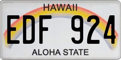 HI license plate EDF924