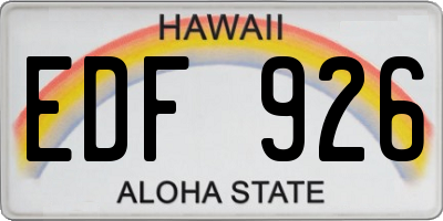 HI license plate EDF926