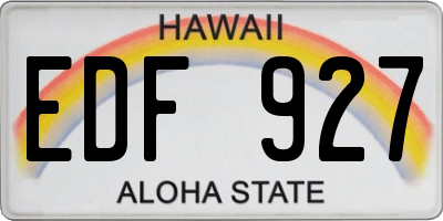 HI license plate EDF927