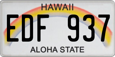 HI license plate EDF937