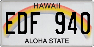 HI license plate EDF940