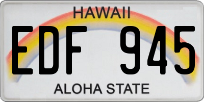 HI license plate EDF945