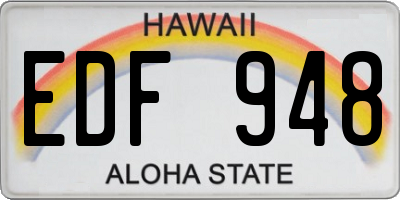 HI license plate EDF948